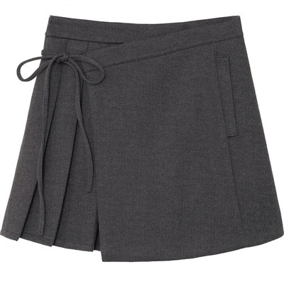 设计感不对衬毛呢简约百搭半身裙