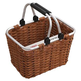 提手收纳筐桌面杂物收纳篮可挂墙式储物篮购物逛街手提篮子买菜蓝