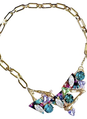 小夜曲工坊 Coral霞度 海岸线 捷克钻 真皮 造型项链