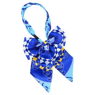 建行领花蓝色蝴蝶结女士员工丝巾刀巾领结领带头花行徽司徽章银行