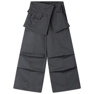 【自带叠穿buff】假两件裙裤设计工装裤子轻盈透气甜酷百搭灰女童