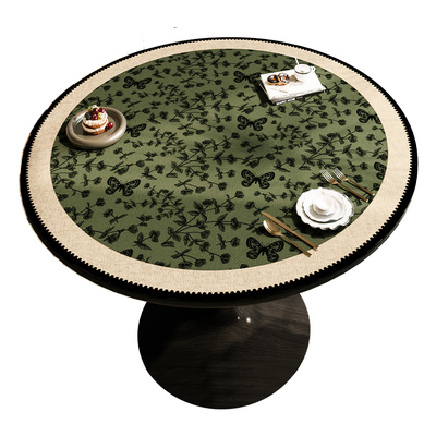 高级感复古圆桌餐桌垫防水防油