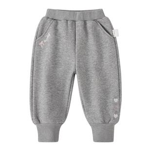 [抗菌远红外]儿童长裤宝宝加绒运动裤休闲裤小童卫裤秋冬女童裤子