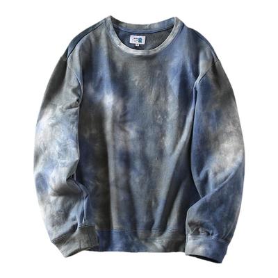 做旧扎染日系复古圆领套头卫衣