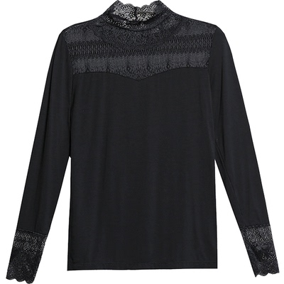 莫代尔打底衫修身蕾丝百搭打底衫