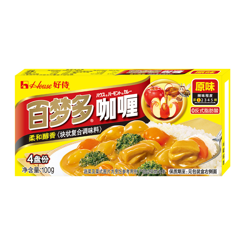 好侍百梦多咖喱块原味微辣辣味100g咖喱牛肉鸡肉简便速食儿童调料