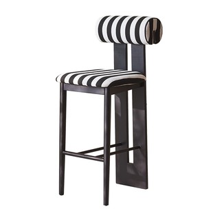 实木吧台椅家用客厅靠背高脚椅 酒吧高脚凳 法式中古岛台前台椅子