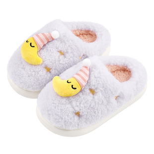 幸福玛丽毛茸茸儿童棉拖鞋女孩公主冬季家居毛毛拖鞋2025新款保暖