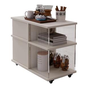 实木复古小推车客厅可移动茶几矮柜沙发边几地柜床头柜茶柜储物柜