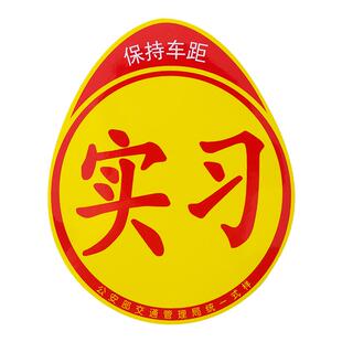 汽车实习贴女司机新手上路吸盘式车辆超大号实刁车标志反光车贴纸