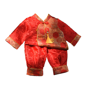 宝宝周岁礼服儿童生日衣服抓周服装男新中式唐装婴儿男宝秋季套装