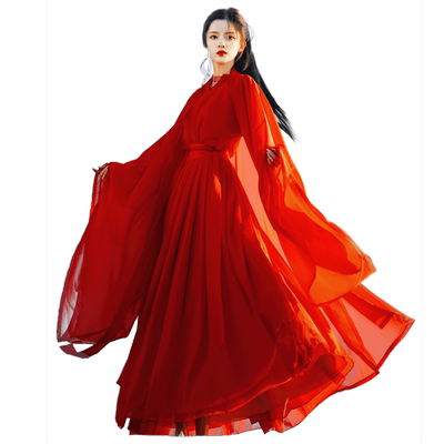 原创汉服女古装仙侠红色中国风