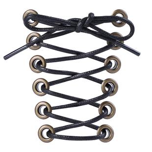 皮鞋打蜡鞋带圆形男女士马丁靴英伦风商务休闲长短靴黑色细鞋带绳