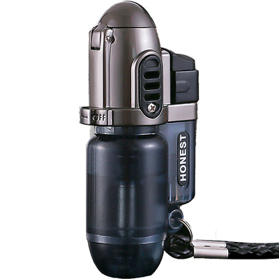 百诚便携直冲打火机迷你充气手持透明防风点火器锁火艾灸雪茄点香