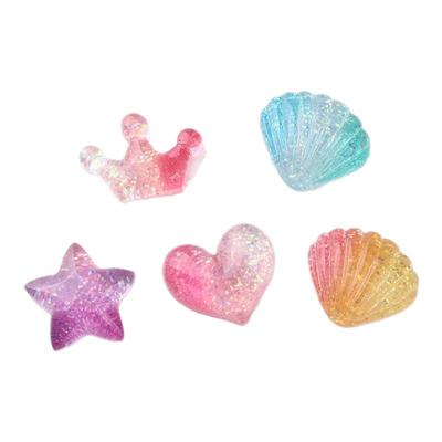 卡通diy树脂配件饰品渐变4款奶油胶手工制发夹手机壳鞋扣配饰