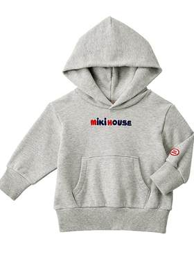 MIKIHOUSE带帽刺绣LOGO卫衣