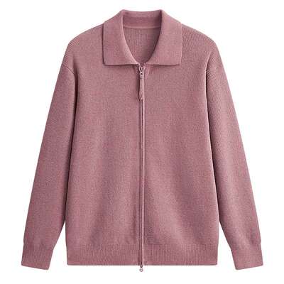 MODE COMMUTER | MC弹力精纺纱线亲肤简约翻领开襟长袖毛衣