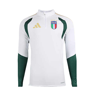 扎吉体育阿迪达斯2026世界杯意大利队半拉链长袖足球训练服JZ9380