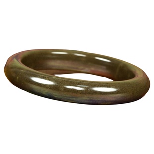 紫润轩新疆和田玉手镯红糖玉且末山流水水草花糖60MM哑光珍藏传家