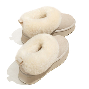 厚底毛毛鞋女2025新款超好看冬鞋加绒雪地靴保暖棉鞋外穿增高鞋子