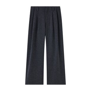 WHIMNOTION 25AW「腰头对褶」600g重磅花纱加绒休闲长裤 宽松直筒