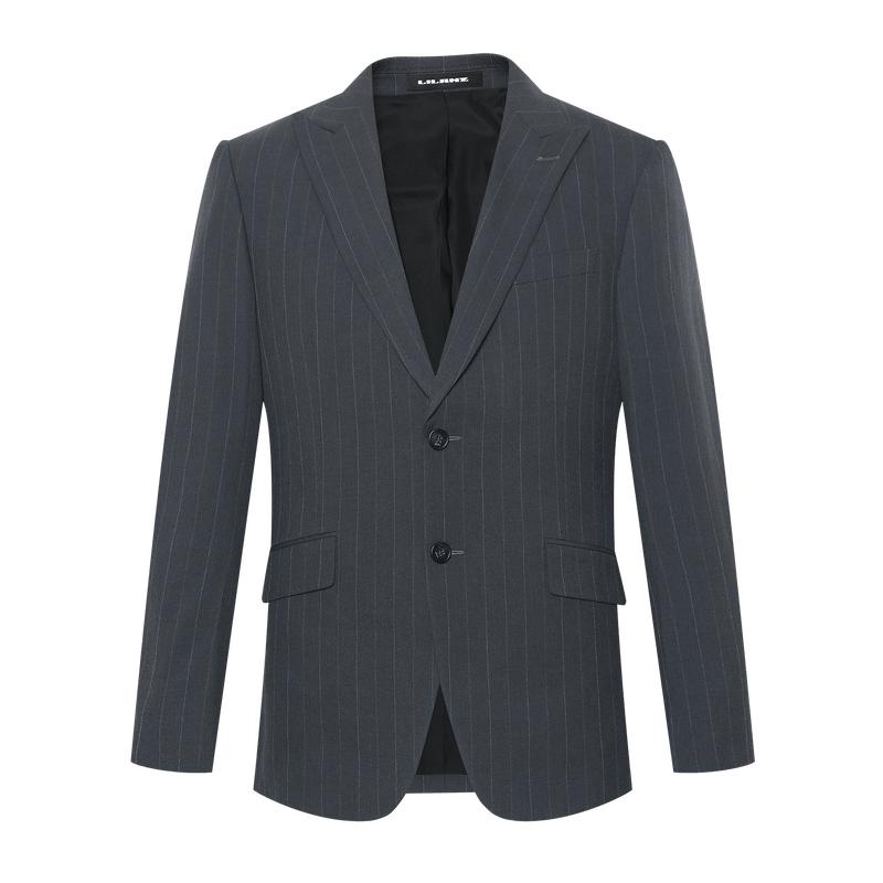利郎官方条纹商务西服套装三件套