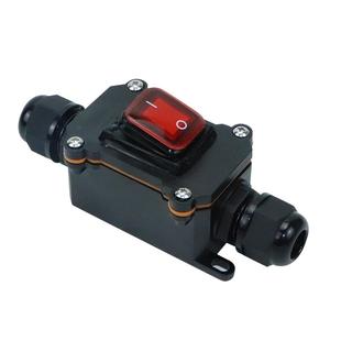 防水船型开关四角带灯16A中途开关室外防雨电源开关IP65防水盒子