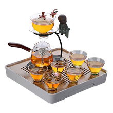 艺术懒人玻璃泡茶功夫茶具旋转茶盘1