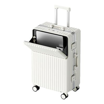 宽拉杆铝框行李箱前置开口多功能旅行箱时尚女20寸24寸大容量箱子