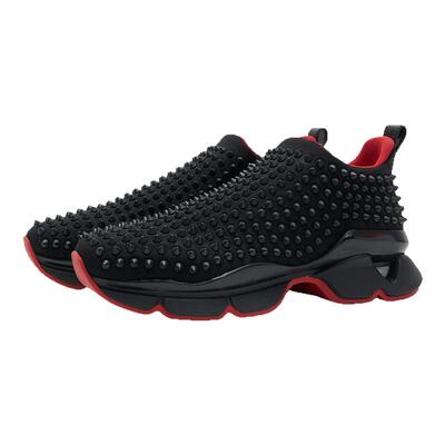 Christian Louboutin 男士拼接铆钉厚底休闲运动鞋银泰 301596