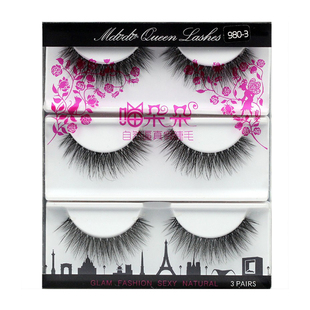 3D立体假睫毛女自然仿真浓密凌乱长软眼睫毛T10干净无胶三对装