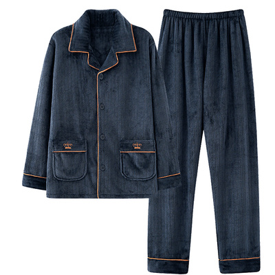 秋冬款加厚珊瑚绒保暖睡衣