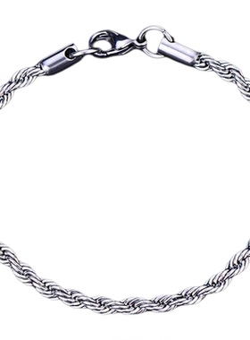 麻花链钛钢不掉色手链