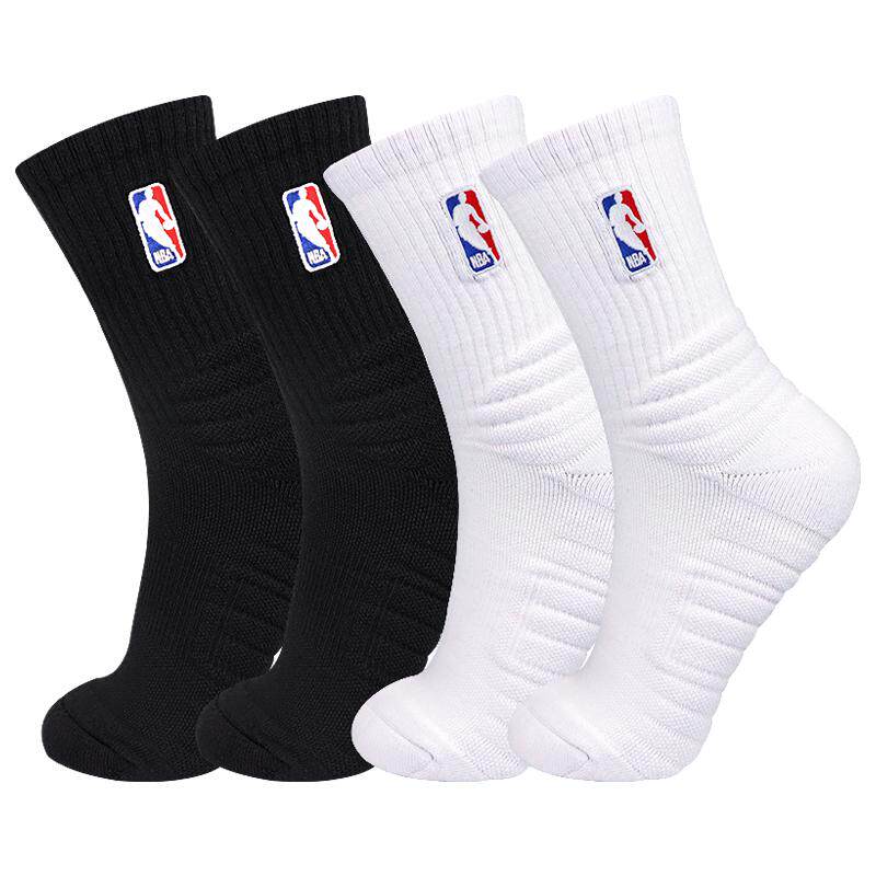 NBA袜子男士高筒运动休闲篮球袜毛巾底秋冬吸汗防滑透气球队款2双