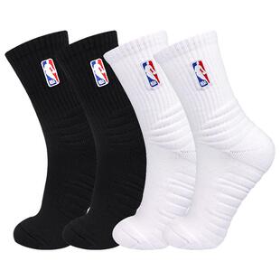 NBA袜子男士高筒运动休闲篮球袜毛巾底加厚吸汗防滑透气球队款2双