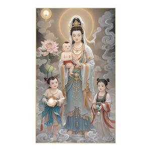 5d送子观音菩萨钻石画2026新款满钻求子娘娘备孕砖粘贴十字绣手工