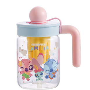 史迪仔吸管玻璃杯子女高颜值办公室茶水分离泡茶茶杯带茶漏喝水杯