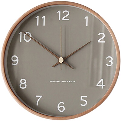 北欧钟表实木挂钟客厅静音简约时钟现代时尚创意家用钟wall clock