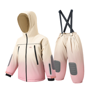 KK树儿童滑雪服女款男孩分体2025新款防水保暖户外滑雪衣裤中大童