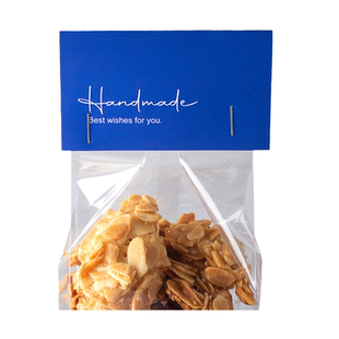 页眉包装袋简约日式空白卡纸白色蓝色饼干糖果烘焙点心袋可定制