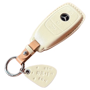 适用奔驰钥匙套女GLC车钥匙真皮C260L/A200L/E300L/GLC300L壳扣包