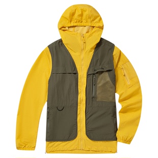 哥伦比亚Columbia男透气轻薄防晒皮肤衣背心马甲三合一外套WM0147