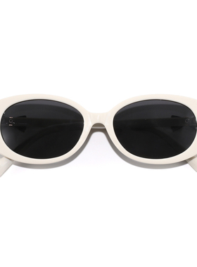 2026人气新款小香风白框猫眼墨镜女高级感防晒偏光太阳镜防紫外线