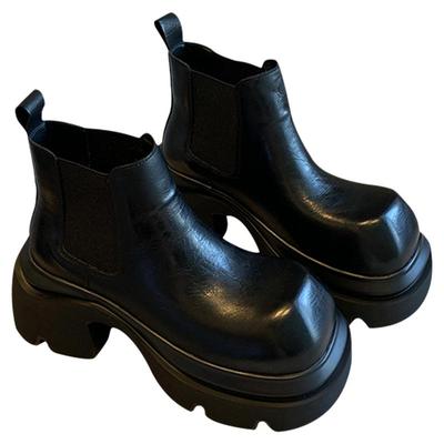 简约套筒厚底增高短靴切尔西靴