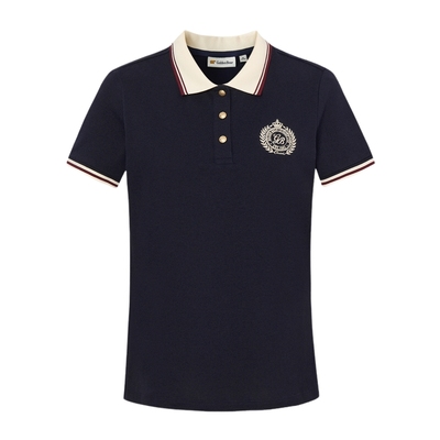 棉感微弹撞色短袖POLO衫