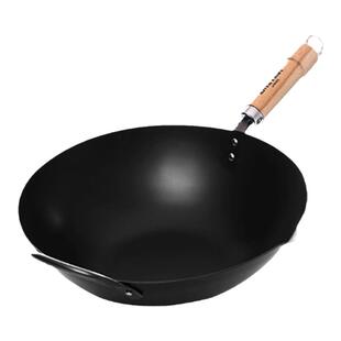 日本极牌riverlight无涂层炒锅北京锅燃气通用铁锅30/33/36专柜款