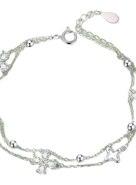 纯银四叶草手链女款2025新款轻奢