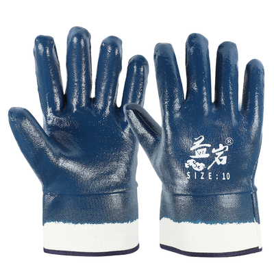 益岩加厚耐用防油橡胶劳保手套