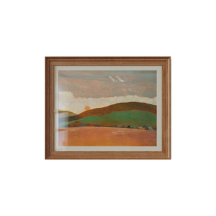 旭日东升》中古风客厅装饰画复古玄关柜组合挂画日出东方风景壁画