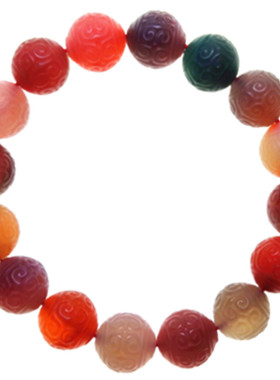 男女玛瑙民族风精雕手串糖果色